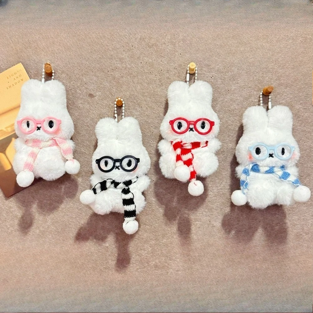 

Miffy Cute Striped Scarf Doll White Rabbit Kawaii Bag Backpack decoration photo doll props Gift Toy for Girl
