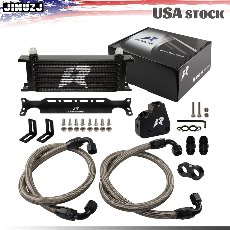 Parafuso do kit do refrigerador de óleo do motor AN10 de 13 fileiras no 97-04 Chevrolet Corvette C5 LS1 LS6 preto/prata