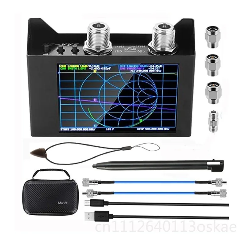 SAA-2N 4-Inch Vector Network Analyzer 50KHz-3GHz NanoVNA V2 Antenna Analyser Portable RF Smith Chart Network Measurement Tool