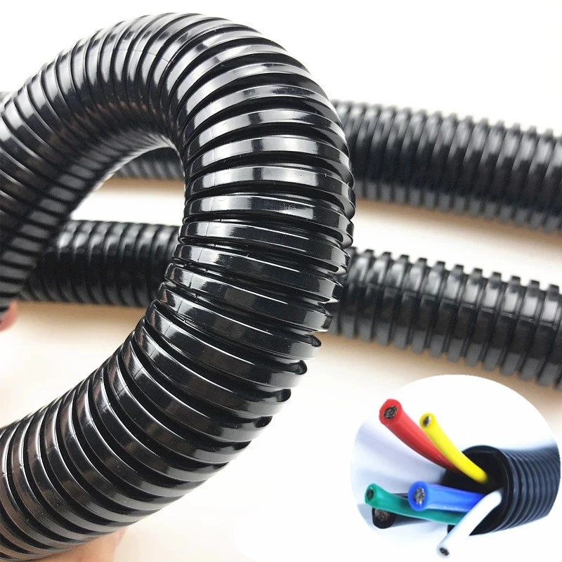 2M Insulation Corrugated tube pipe nylon wire harness casing Cable Sleeves cord duct cover auto car Mechanical line protecter