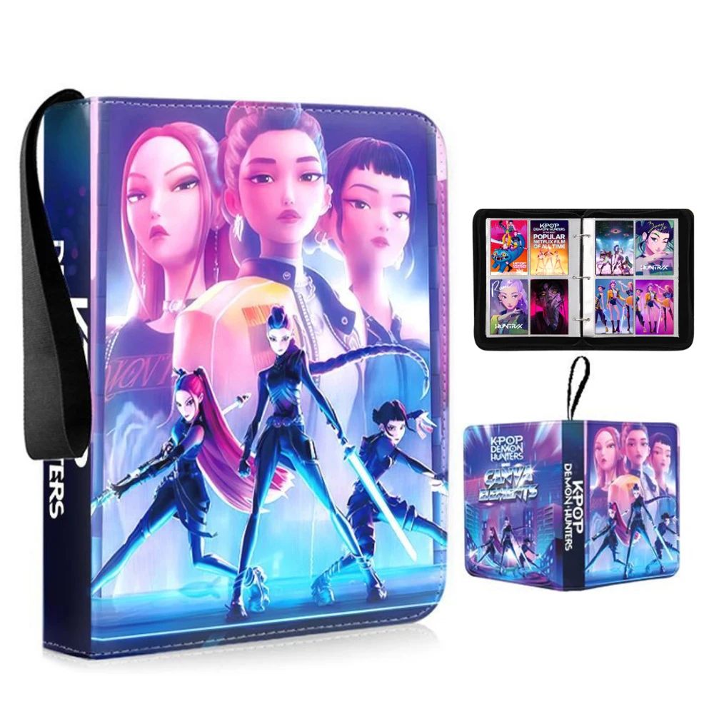 **New 400PCS Demon -Hunters Album Binder Photocard PU Zipper Photo Album Carte Holder Toy Collection Folder Letters Card Hobby-- view 3