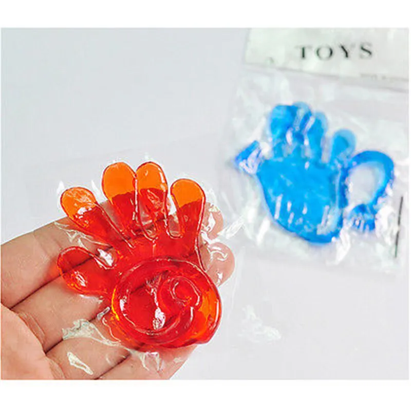 Random Color Squishy Slap Hands Palm Toy Elastic Sticky Toy For Kid Gift Party Gags Practical Jokes Modeling Clay Slime Toys