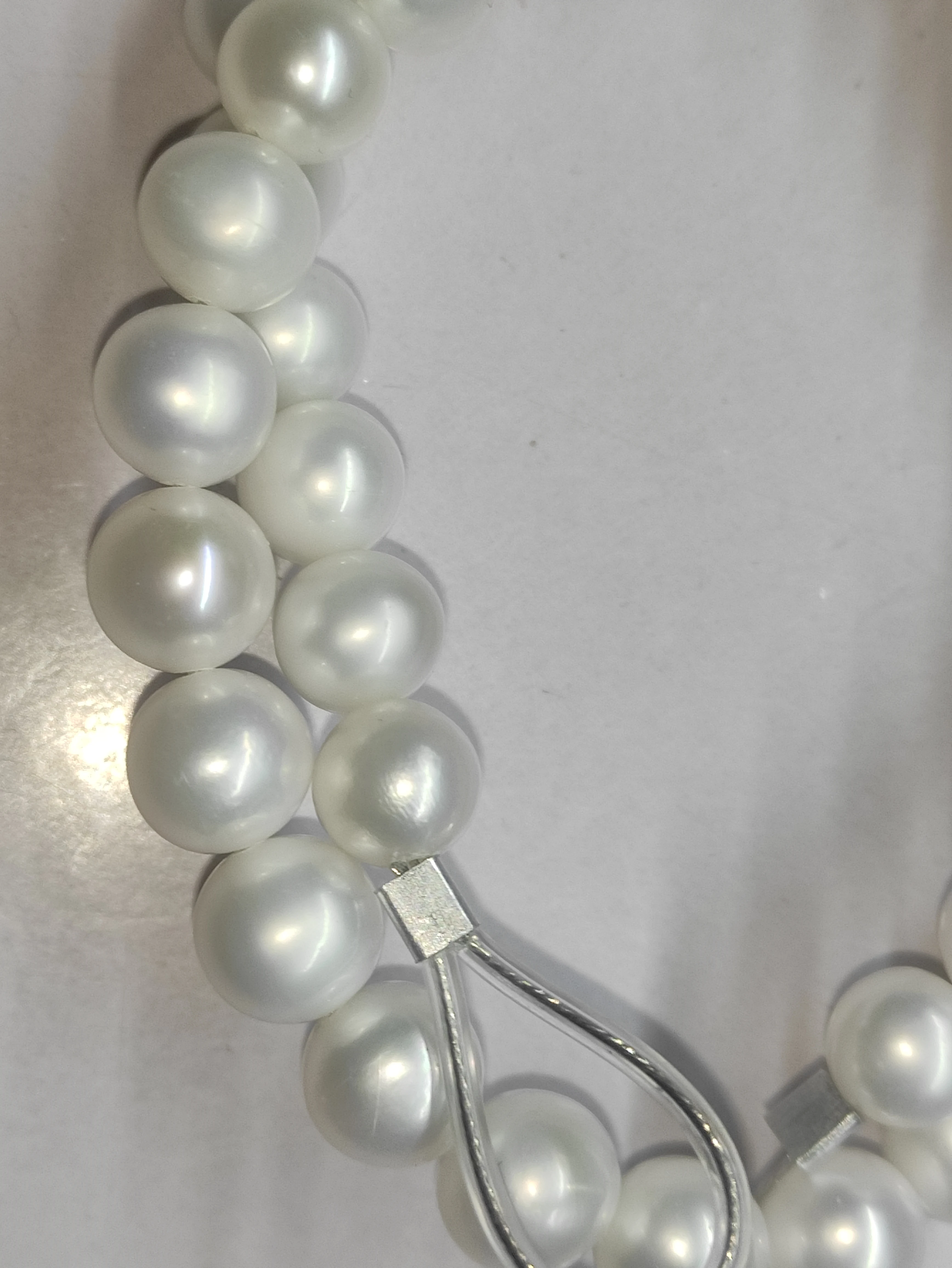 GENUINE HUGE AAAA+++  9-10MM NATURAL WHITE AKOYA ROUND PEARL NECKLACE 45cm