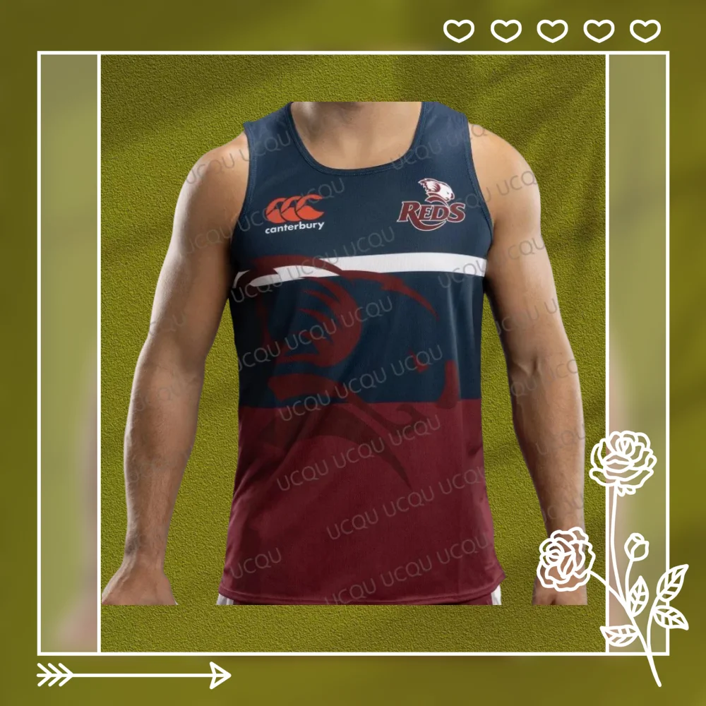 

2024 New Arriavl Australian Super Rugby Replica Rugly Jersey 2024 Queensland Reds Mens Home Jersey Oversized 3D Printed Tops