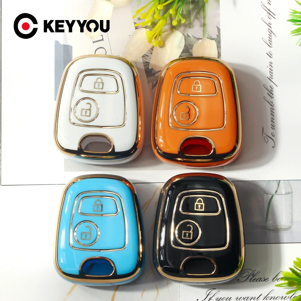 KEYYOU TPU Car Key Case Cover Protector For Peugeot 106 107 206 207 307 for Citroen C1 C2 C3 C4 XSARA PICASSO for Toyota AYGO