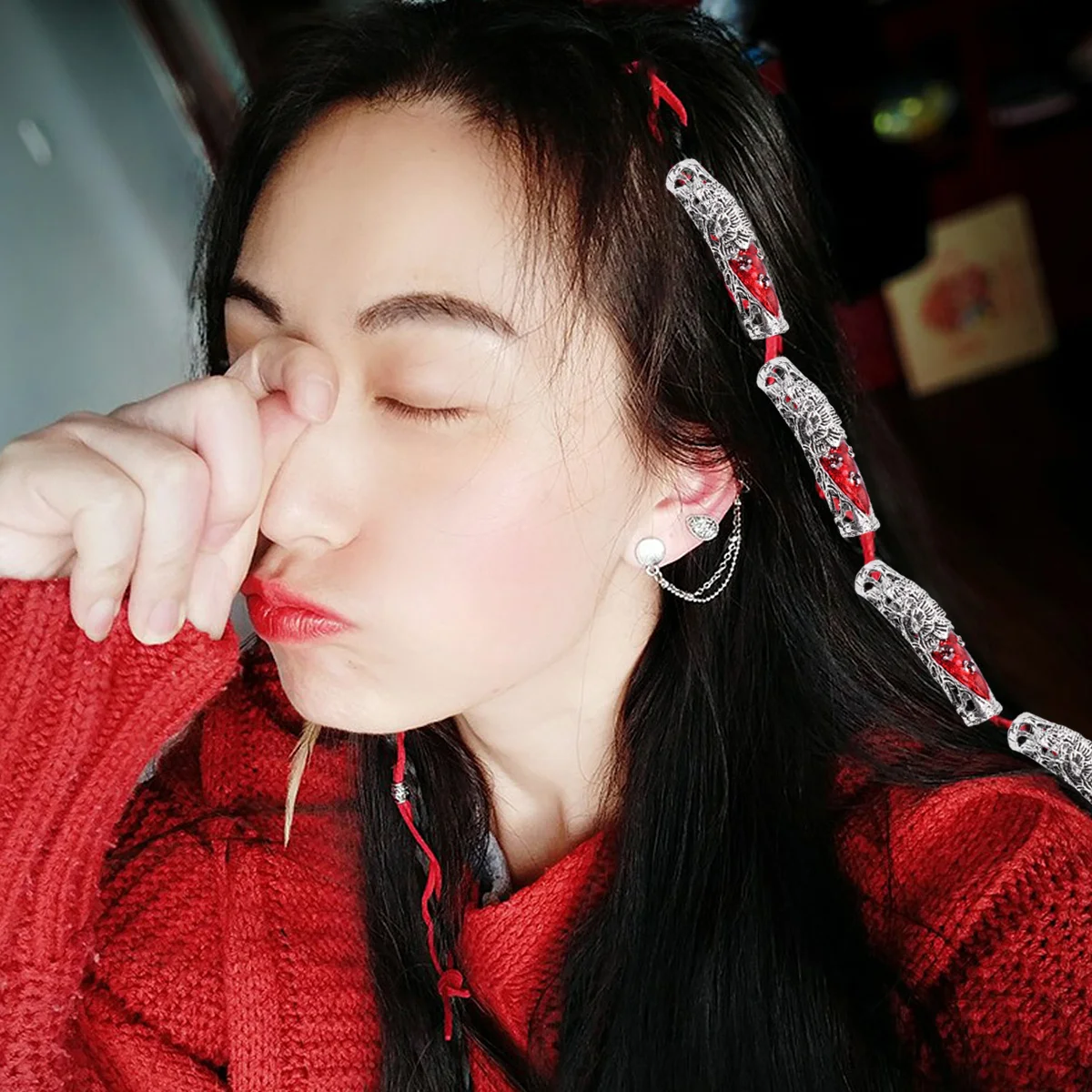 

10 шт. кольца для дредов из высококачественного антикоррозийного сплава, декоративные филигранные кольца для укладки волос