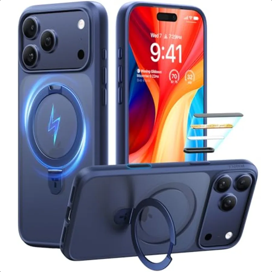 

TORRAS for iPhone 17 Pro Max Case with Stand Camera Control Fit for MagSafe MilitaryGrade Protection Magnetic Shockproof Transl