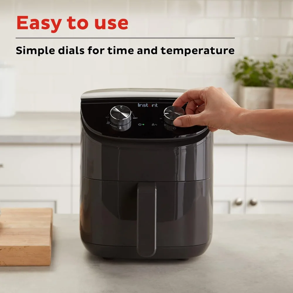 4QT Air Fryer with EvenCrisp Technology that Crisps and Reheats, Easily Adjust Time & Temperature For Quick Meals