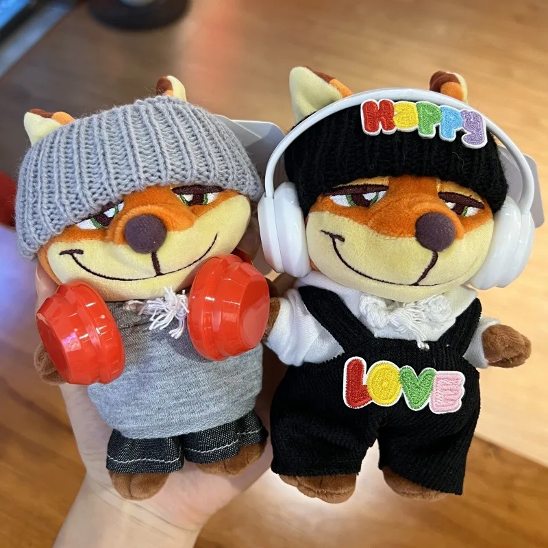 Breloczek pluszowy w stylu Q-version z lisem Nickiem, zawieszka do torby, dekoracja, pluszowa lalka z kreskówki dla dzieci, prezent urodzinowy dla fanów.