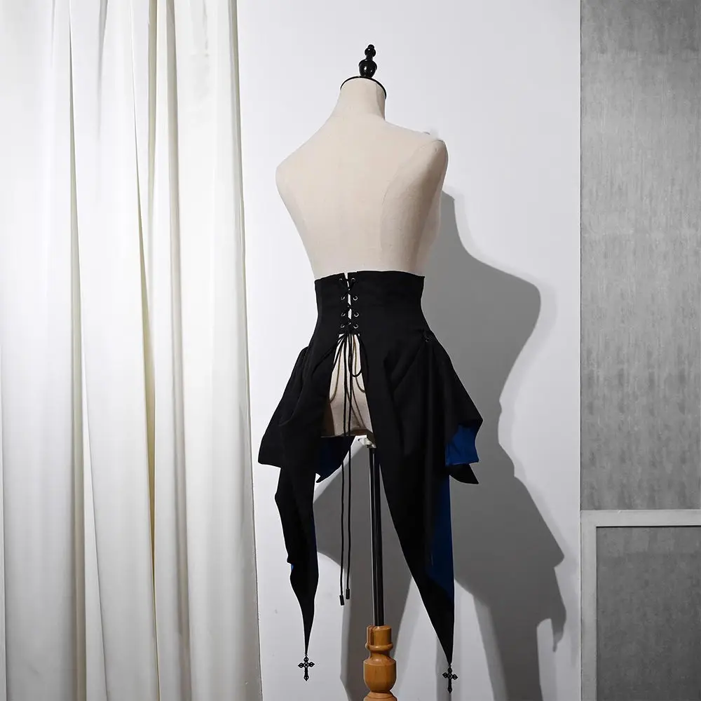 ゴシックロリータ スチームパンク コルセット バスルスカートセット ヴィンテージ ブラック レースアップ 海賊コスチューム ハロウィン コスプレ ゴシック フェスティバル パーティー