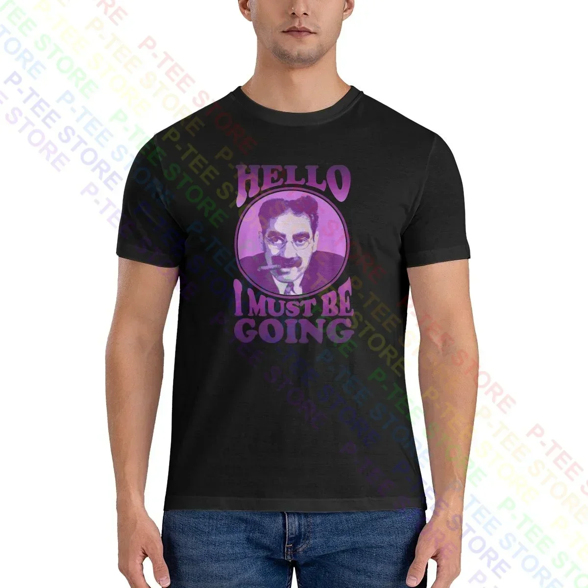 Groucho Marx Hello I Must Be Going Marx Brothers Shirt T-shirt Rare Unique Splicing Hot Deals Tee