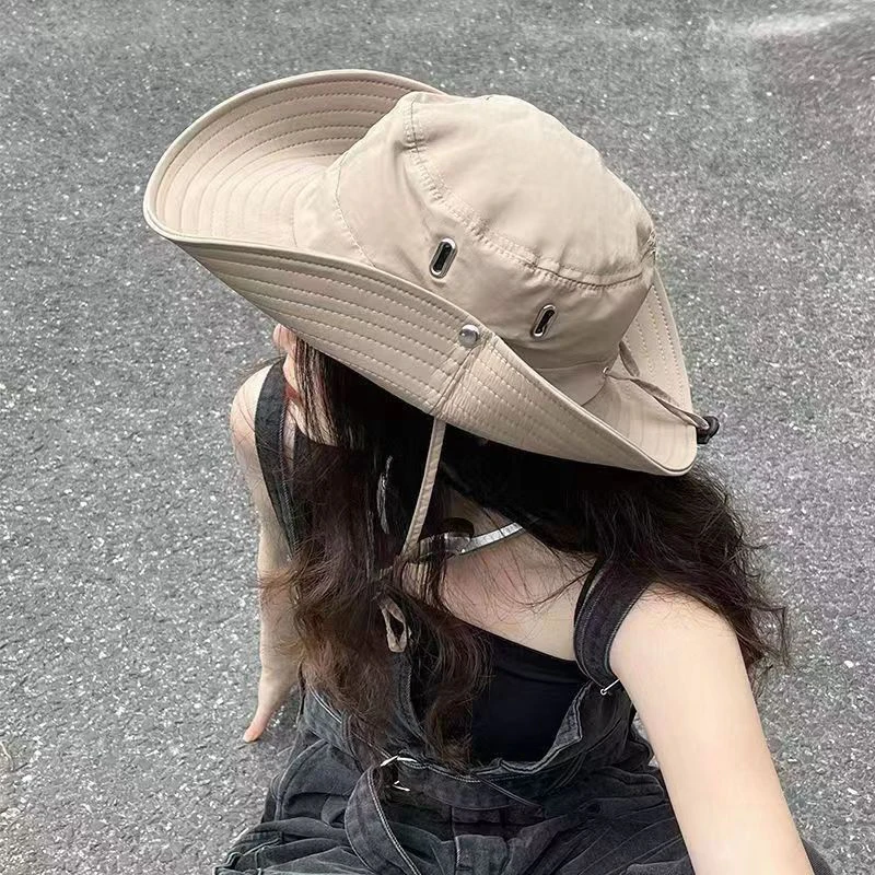 Outdoor Fishing Cap Sun Hats For Men Wide Brim Anti-UV Protection Women Bucket Hat Summer Hiking Fisherman Caps For Fishing