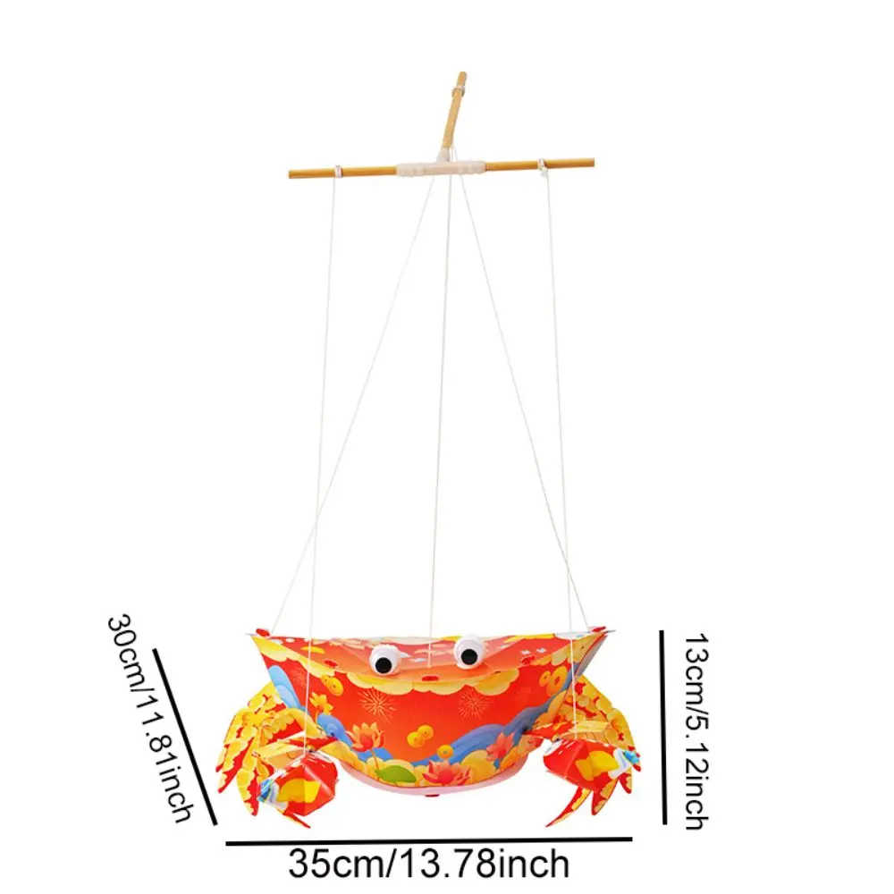 Portable Crab Glowing Lantern Waterproof Cartoon Mid-Autumn Lantern Battery-Operated Handmade Three-dimensional Lantern