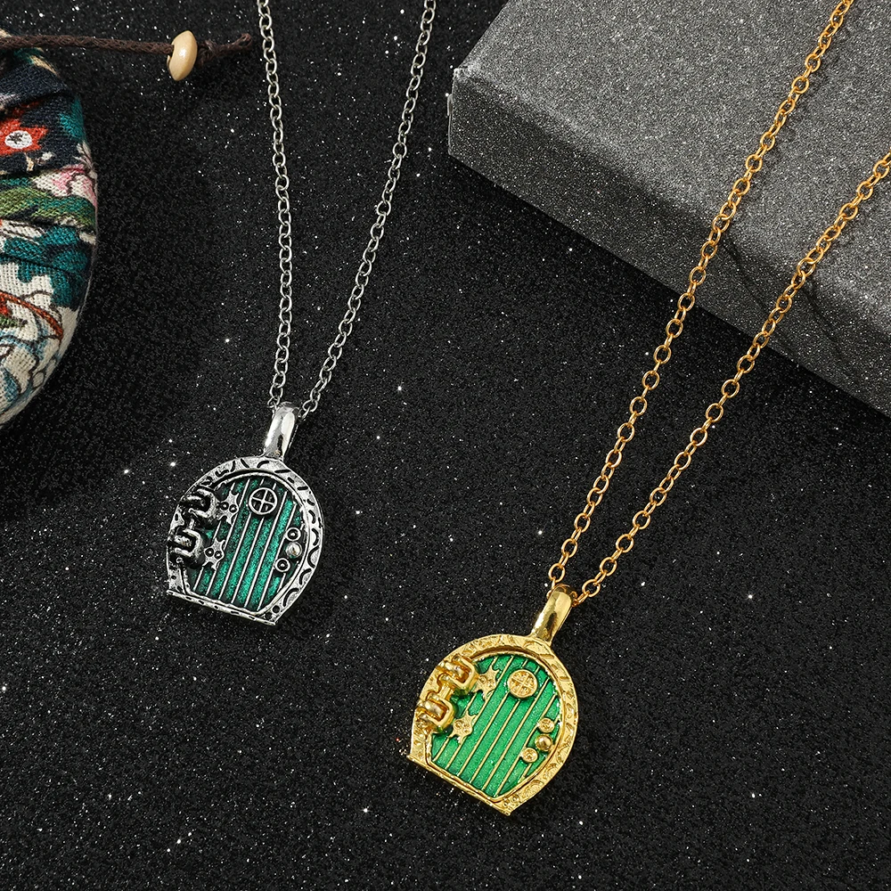 1pcs two-tone door pendant necklace, a Middle-earth fan gift, inspired by Bilbo's house