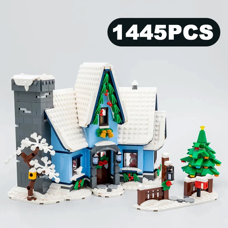 

Креативные 1445 шт., дом посещения Санты, строительные блоки, модель рождественской хижки, сборные кирпичи, игрушка, праздничный подарок для детей, девочек, мальчиков, взрослых