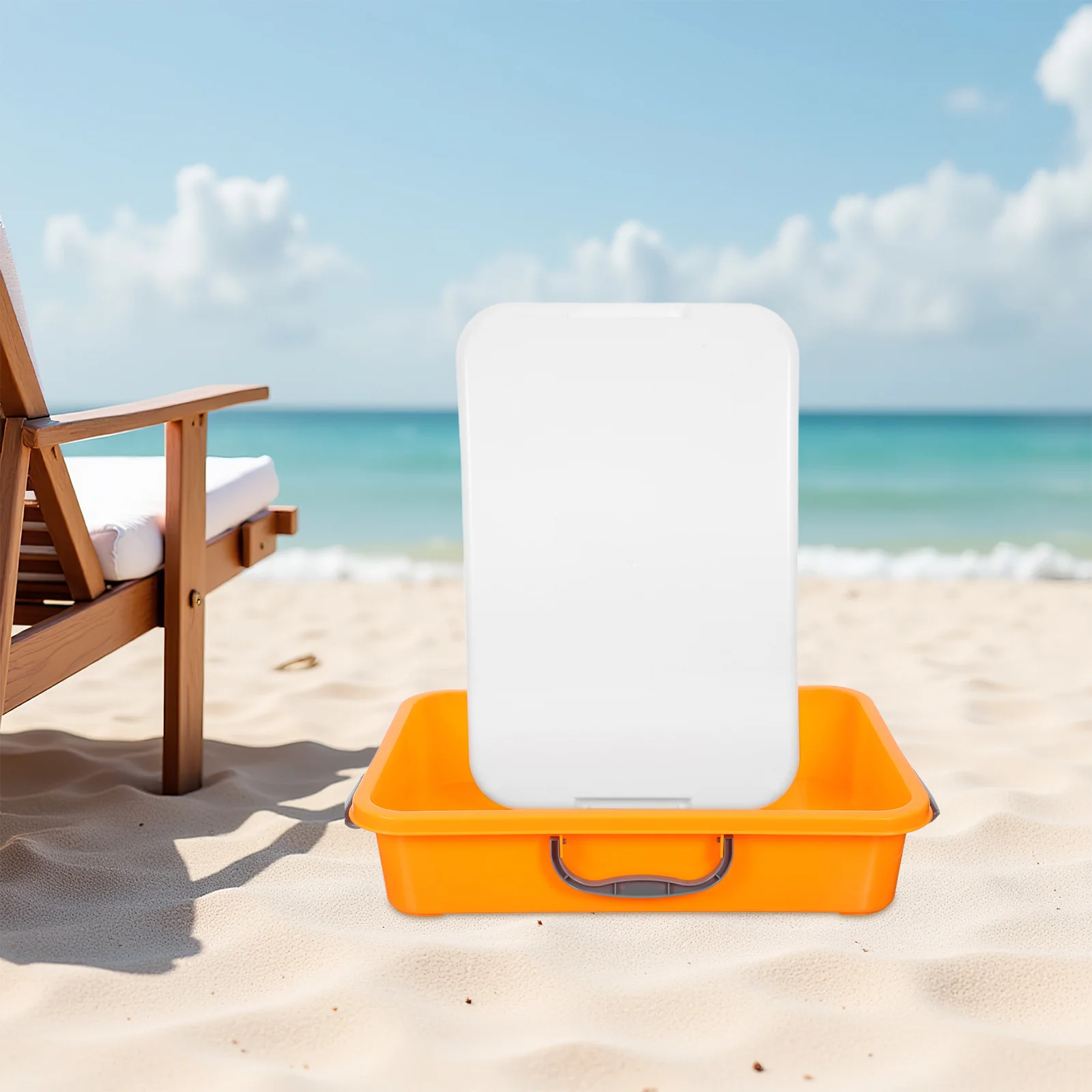 

Portable Kids Sand Tray with Lid Handle Plastic Organizer Box for Indoor Outdoor Storage Classroom Sandbox Kids Sandbox