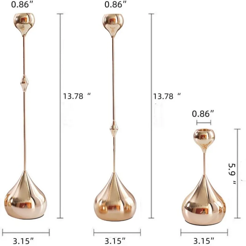 

ABKI-Elegant Metal Candle Holders Set For Home Dining Table Decoration Romantic Art Candlestick For Wedding Photography