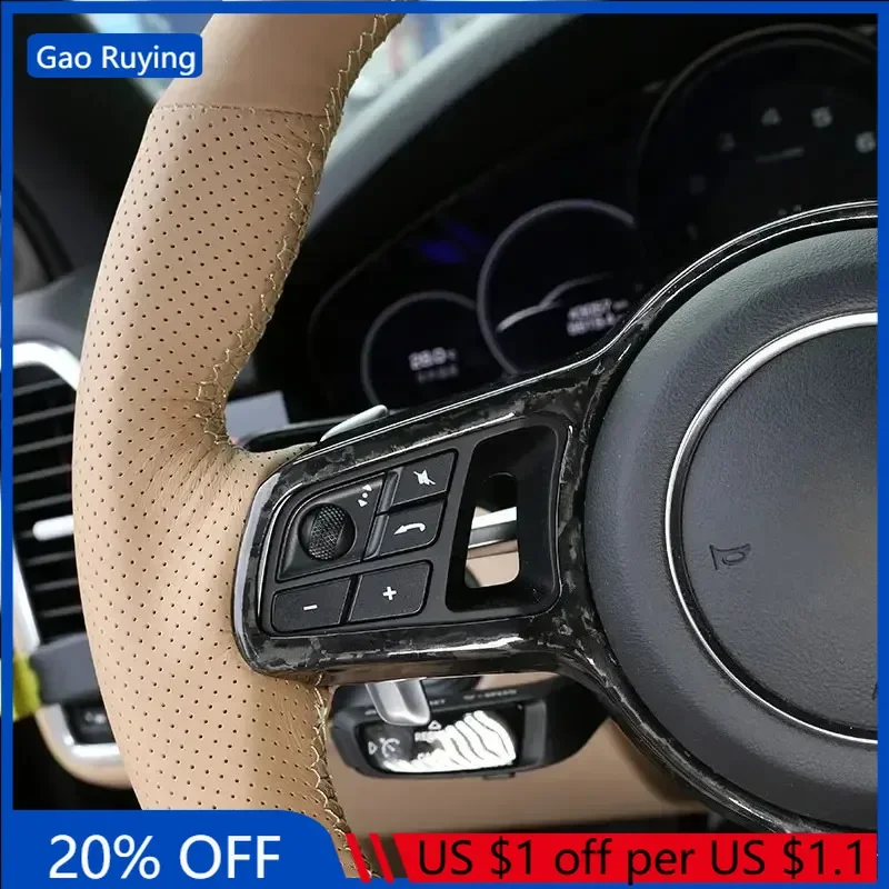 

Gao Ruying For Porsche Panamera 2017-2020 Interior Car Accessories Real Carbon Fiber Car Steering Wheel Frame Cover Decoration