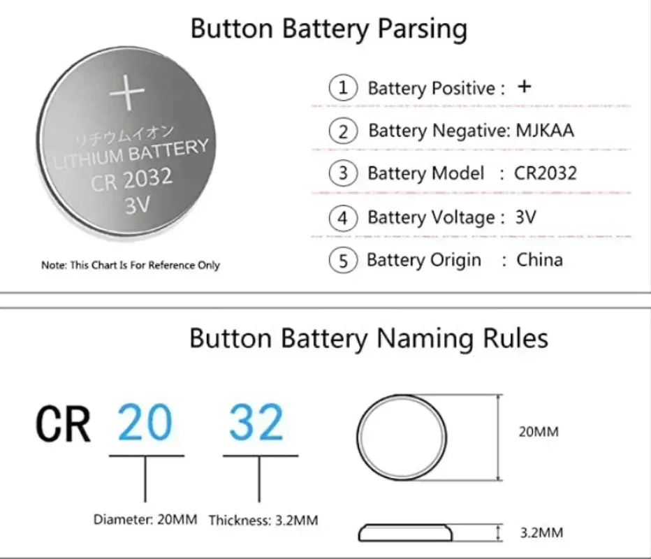 CR2032 3V Lithium Button Battery 25/50 Pcs Long Lasting Power for Clock, Watch, Remote, Calculator, Toys