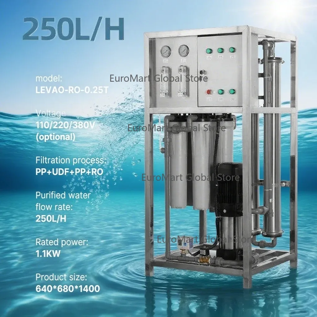 

Levao 250LPH Small Factory Reverse Osmosis Water Filtration System Mineral Water Maker for Drinking Water Purification