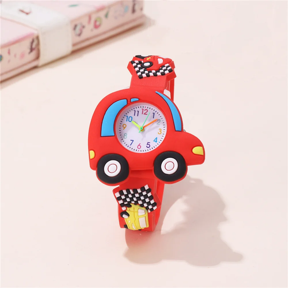 Cute Lovely Car Pattern Quartz Boys Girls Students Cartoon Watch