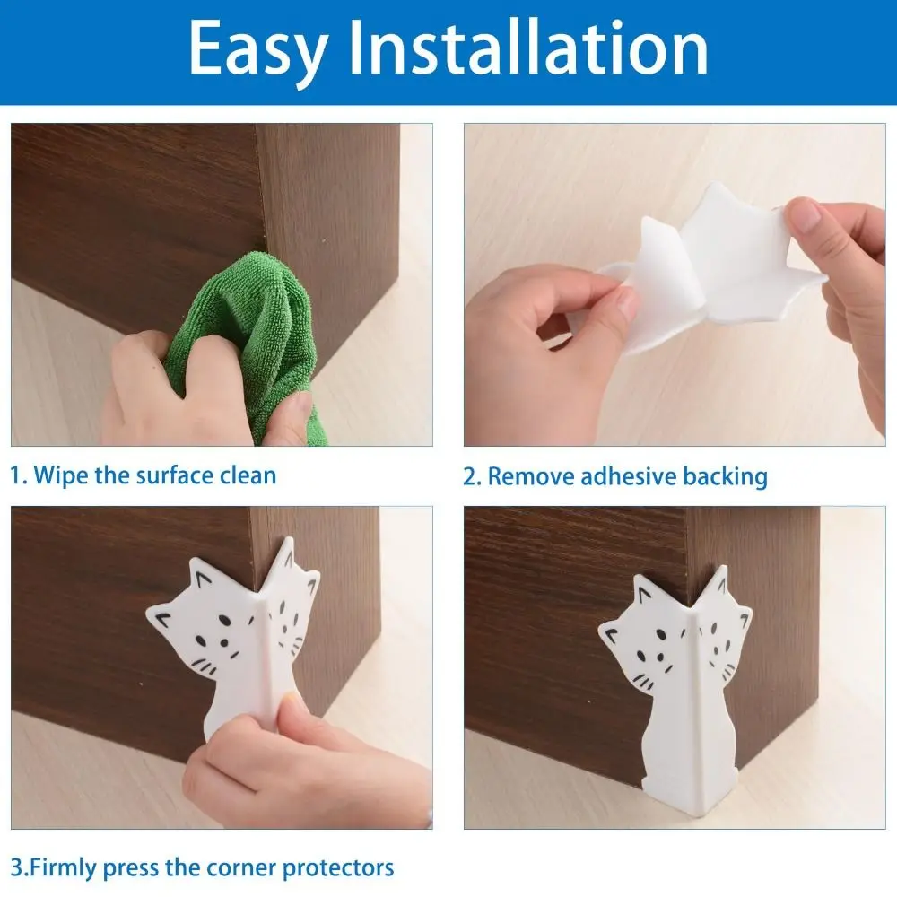 New Cat Shape Skirting Protect Strip Safety Soft Silicone Collision Pad Cartoon Self Adhesive Wall Corner Protector Bedroom
