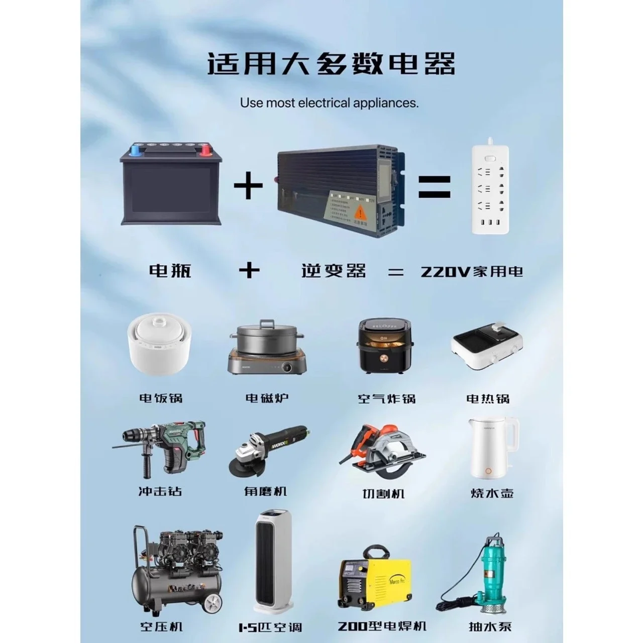Car inverter high-power truck 12V24V electric vehicle 48V60V72V battery to 220V conversion