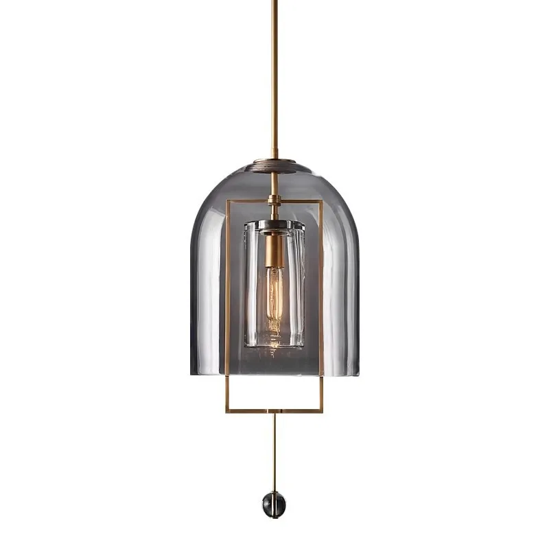 

All-copper chandelier simple light luxury post-modern island restaurant light bar light creative model room