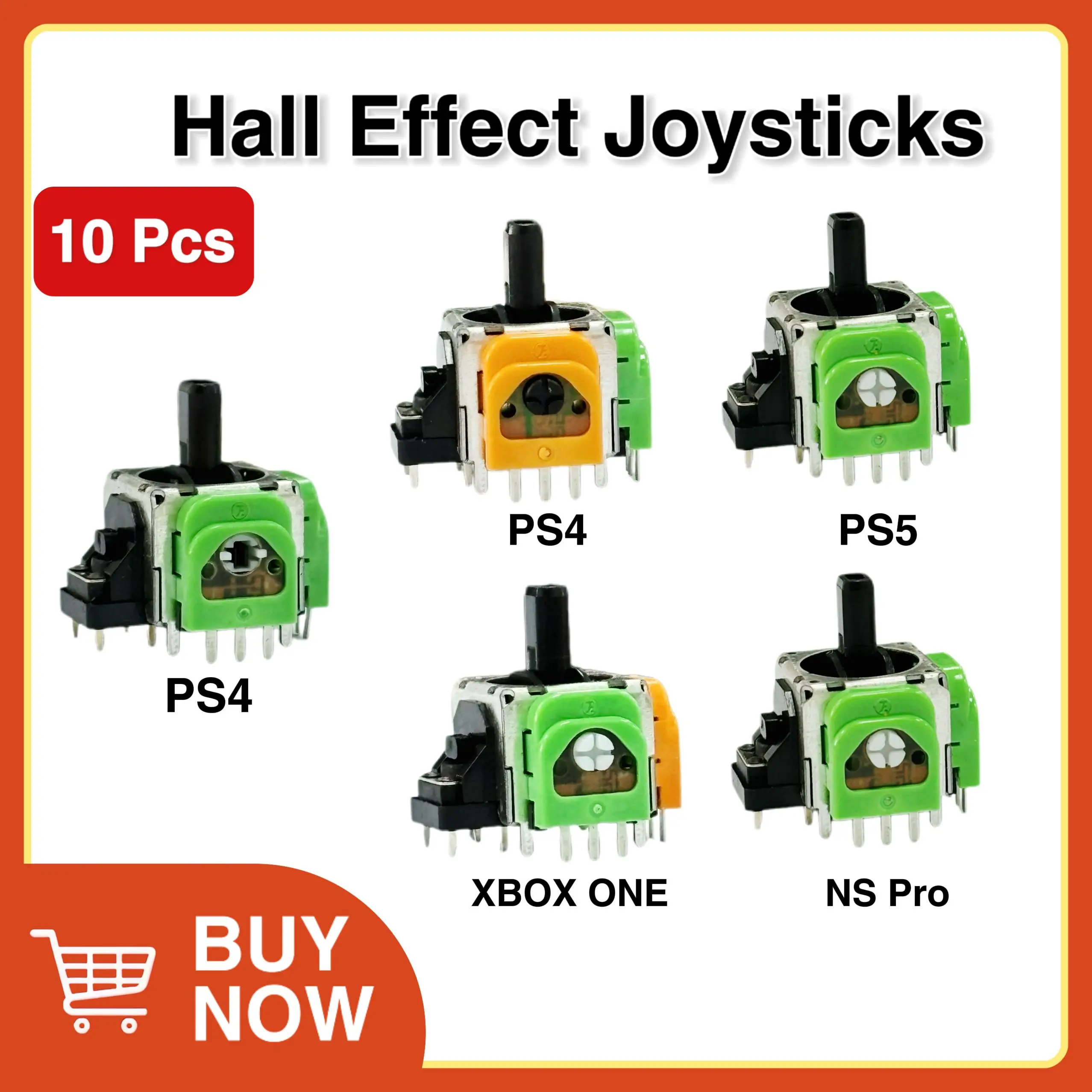 10 قطعة عصا التحكم تأثير القاعة لـ PS4/switch pro NS PRO لوحدة استشعار xbox one Thumbstick لوحدة تحكم PS5 عصا تناظرية ثلاثية الأبعاد