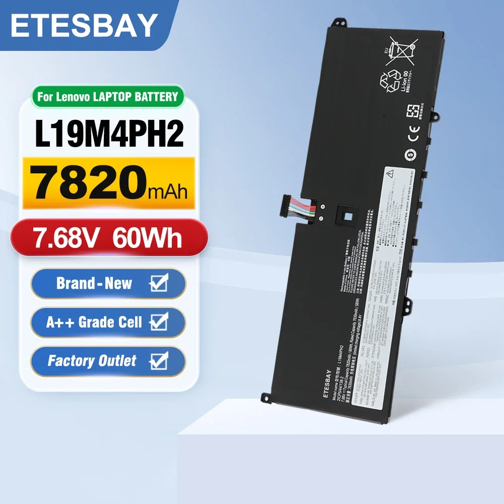 ETESBAY L19M4PH2 Laptop Battery For Lenovo Ideapad Yoga 9i (14)  9-14ITL5 82BG Yoga Pro 14c ITL 20215B10Z33896 L19C4PH2