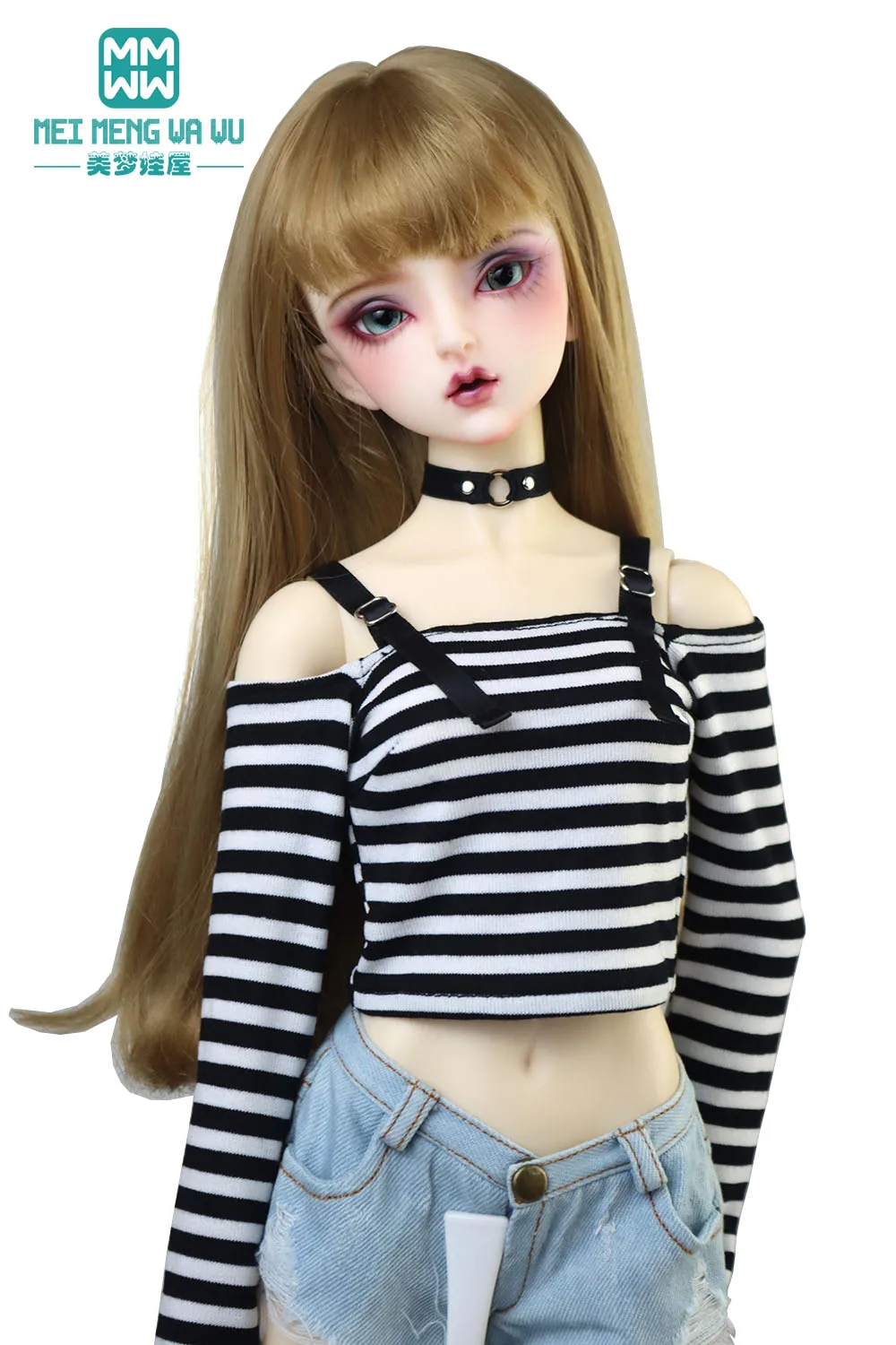 BJD doll clothes fit 1/3 1/4  DD SD DDL Ball Joint Doll Off Shoulder T-shirt Gift Girl