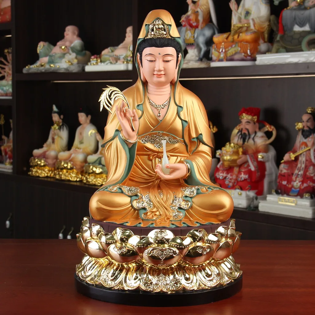 Wholesale Buddhism figure Guan yin Bodhisattva buddha Southeast Asia HOME SHOP Propitious Prosperity safety statue