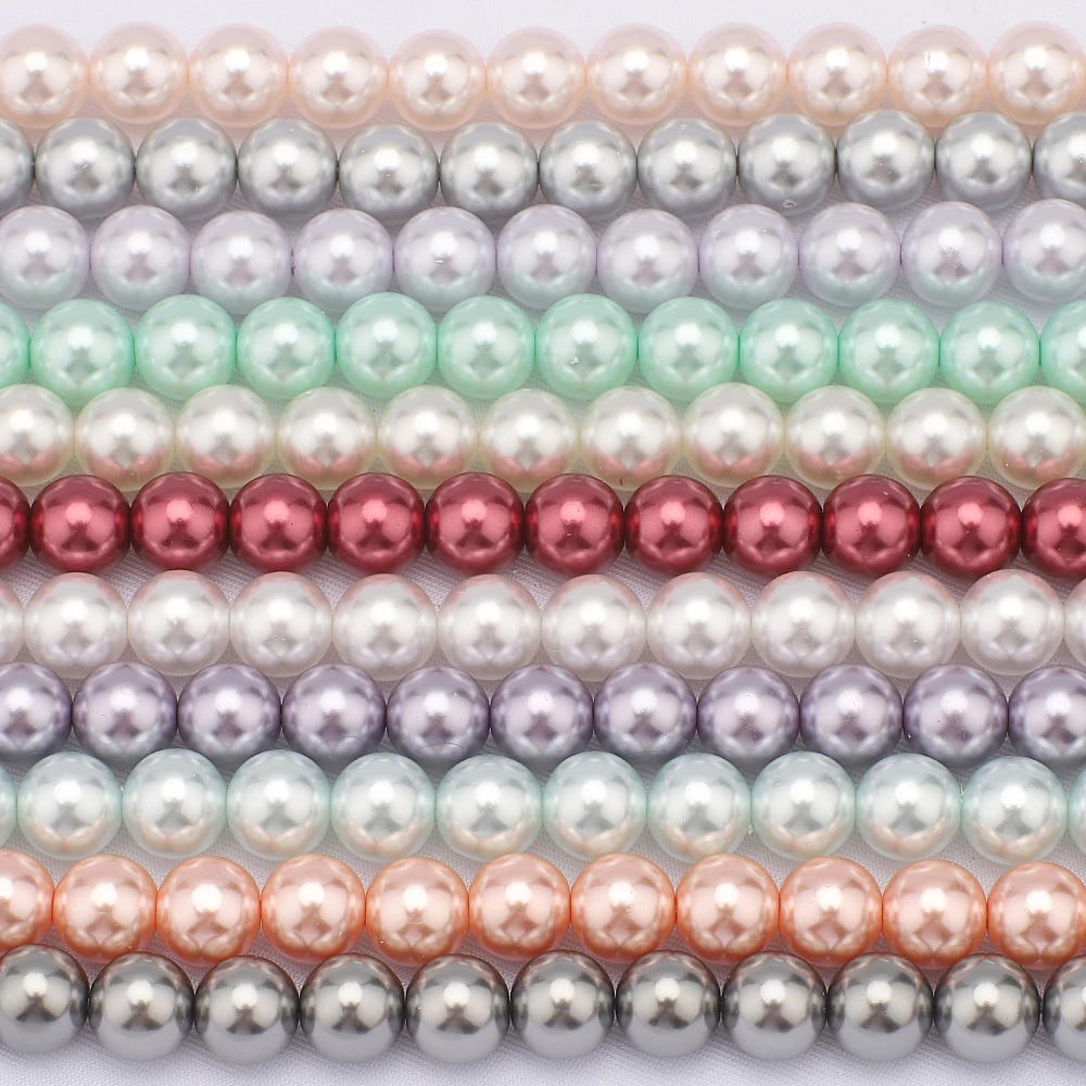 4 6 8 10mm Imitation Glass Pearls Round Loose Spacer Beads For DIY Jewelry Making Bracelets Necklaces Crafts Garment Decoration