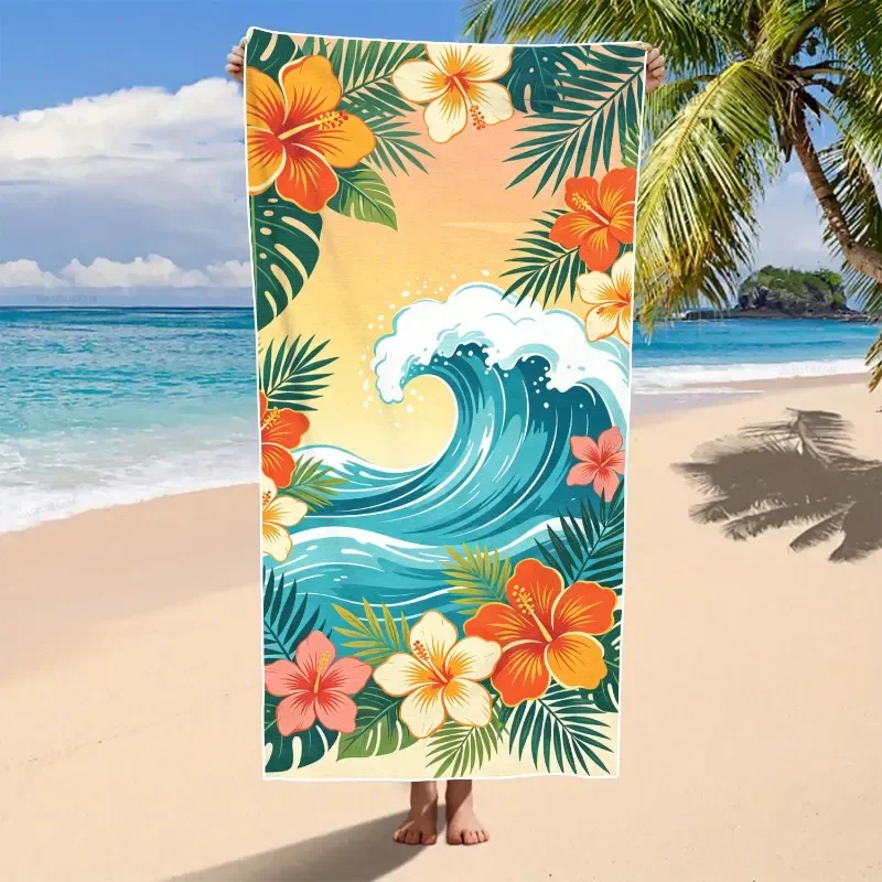 Bohemian Printed Beach Towel Fashion Travel Swimming Towel Soft Microfiber Holiday Pool Bath Towel Large Size Tropical Print