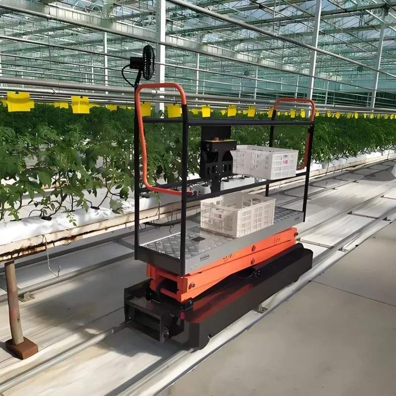 Fully Automatic Greenhouse Picking Cart Self-Propelled Electric Lift Rail Picking Machine