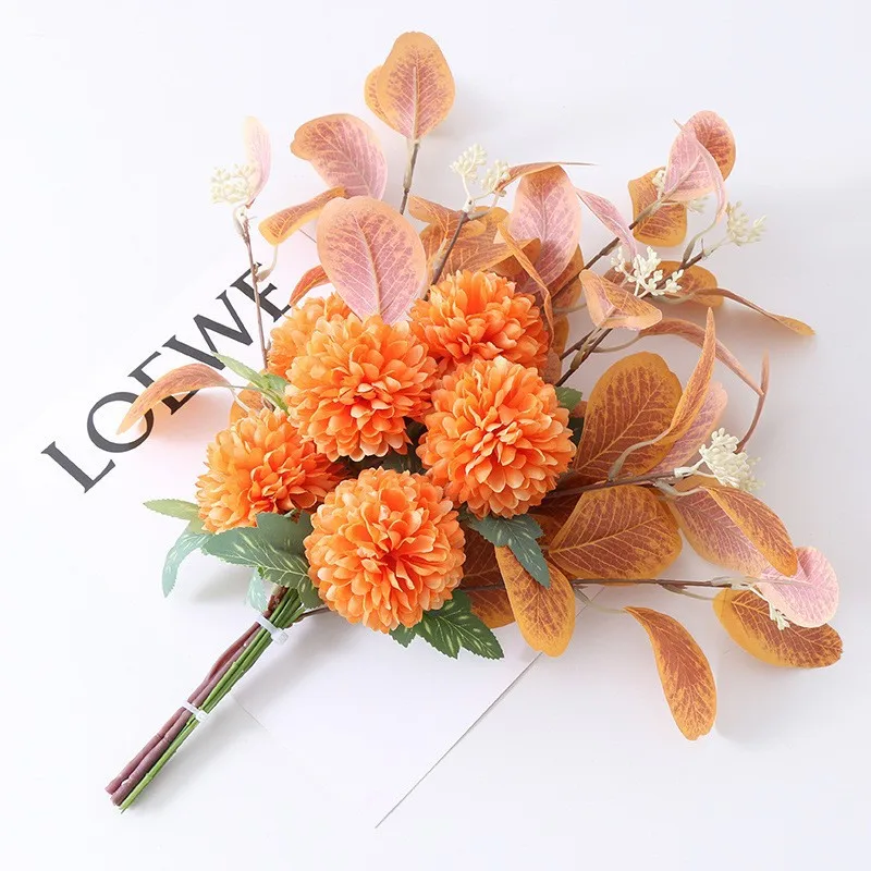 45 cm Eukalyptus Künstliche Blumen Blumenstrauß Dekoration Gefälschte Ornament Tisch Home Room Decor Garten Party Herbst Brautstrauß – Detail 16