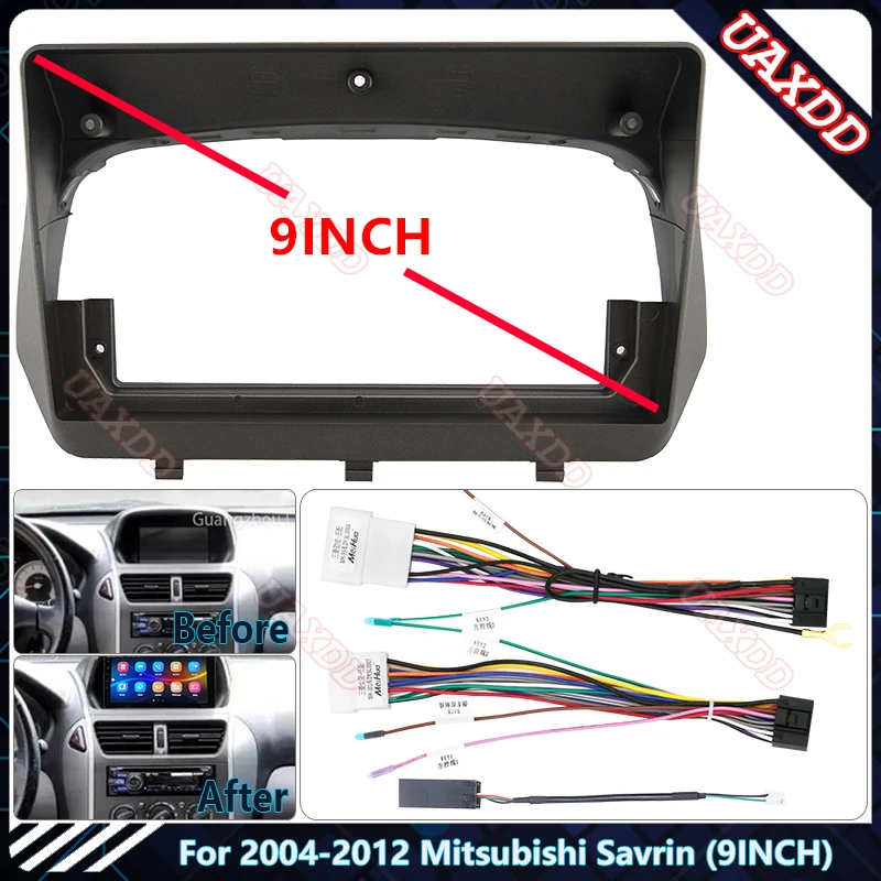 For 04-12 Mitsubishi Savrin 9INCH Car Radio Android Stereo audio screen multimedia video player navigation cables Harness frame