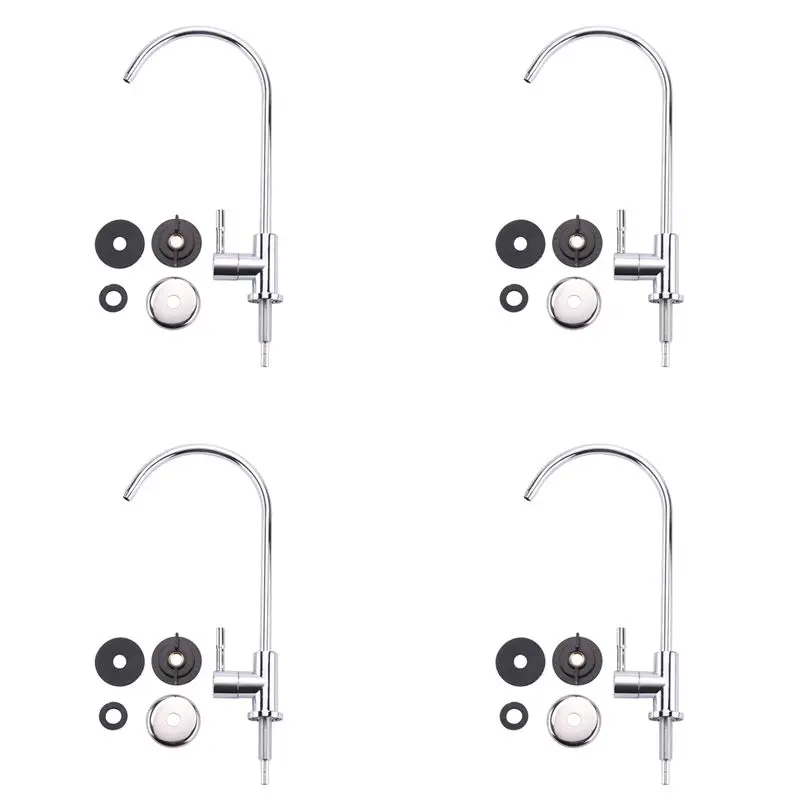 4pcs-1-4-inch-chrome-drinking-water-filter-faucet-reverse-osmosis-sink-kitchen-tap