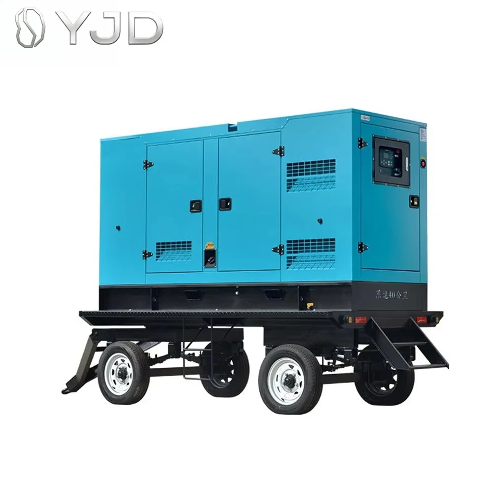 Trailer-Silent 80KW 100KVA Diesel Genset Mobile Rainproof 220V 380V 50/60HZ Optional ATS /Yuch-ai/Cumins/Rica-rdo Engine
