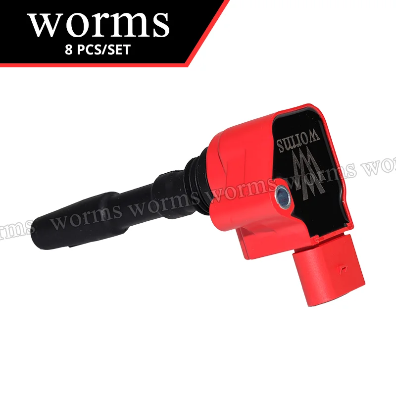 Zestaw 8 sztuk cewek zapłonowych Worms Racing o wysokiej wydajności do Audi A8 Quattro 2014 RS7 2013-2018 S6 S7 2013-2016 S8079905110p