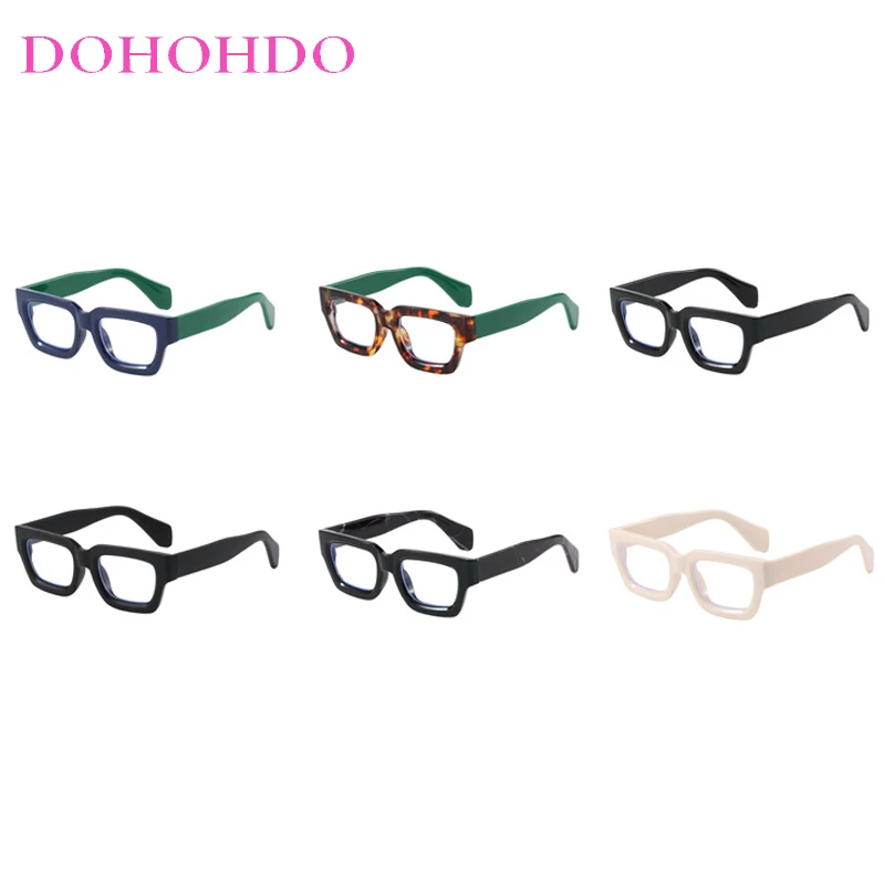 الرجعية إطار مربع صغير مكافحة الضوء الأزرق النساء الرجال النظارات الكلاسيكية العلامة التجارية مصمم الكمبيوتر مكتب العمل حماية العين النظارات #6