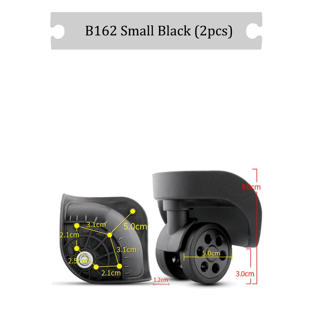 Roda silenciosa universal para bagagem, rodas anti-desgaste, rodas substituíveis, rotação flexível, adequado para LBJ B162LK