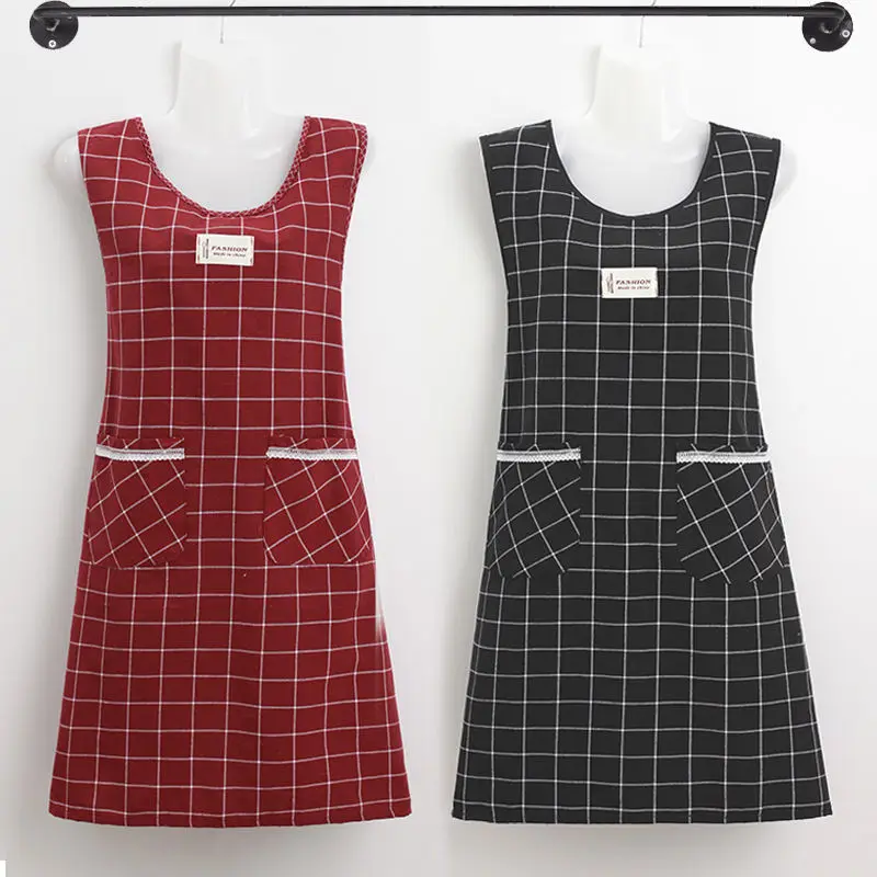 Sleeveless Apron Vest Breathable Oil-Resistant Kitchen Cooking Protective Workwear Comfortable Home Housekeeping Cleaning Dress