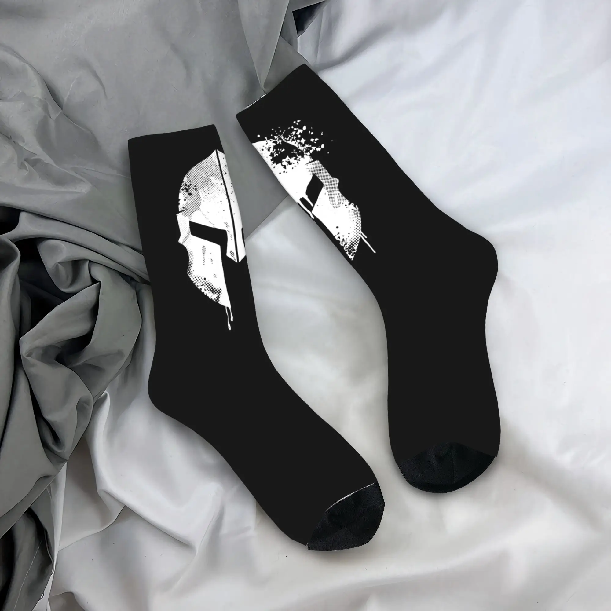 

Носки унисекс с изображением спартанского шлема для мужчин и женщин, модные носки в стиле спартанского воина, весна-лето-осень-зима