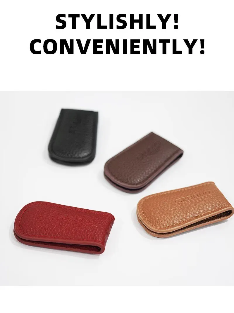 Starker Magnet-Geldclip aus Echtem Rindsleder Mini-Geldbörse Retro Ultradünner Magnetischer Banknoten- und Kreditkartenclip ML1-002 – Detail 4