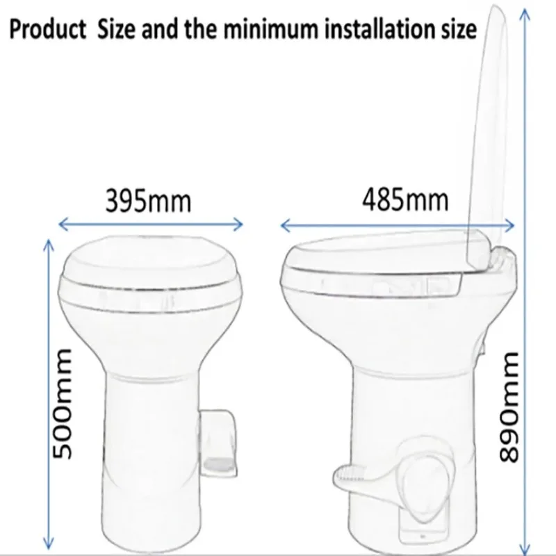 مرحاض RV مريح فعال وسهل الشطف والبلاستيك لاستخدام المنزل المتنقل والقافلة #4
