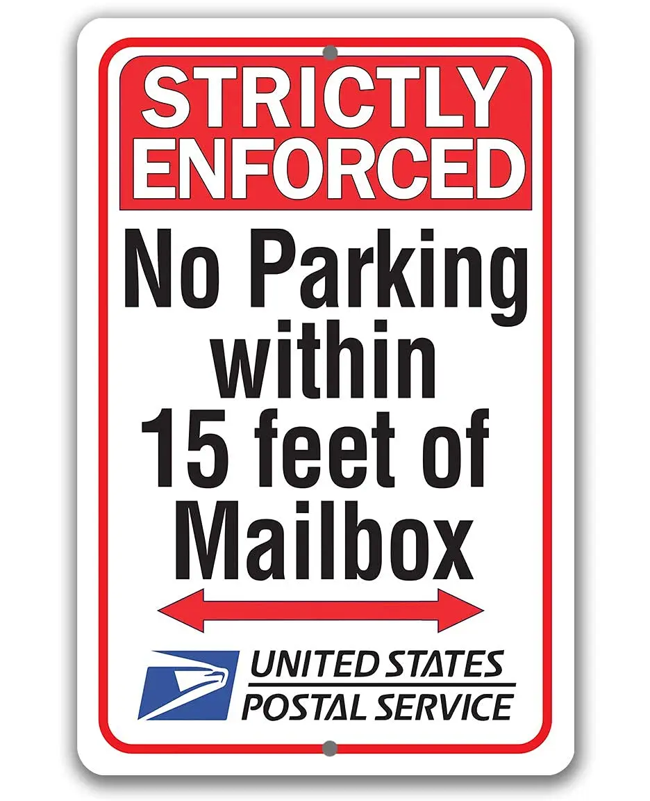 Do Not Block Mailbox Sign Delivery Notice for Package and Box Deliveries - No Parking 15 Feet of Mailbox - Outdoor Parking  sign