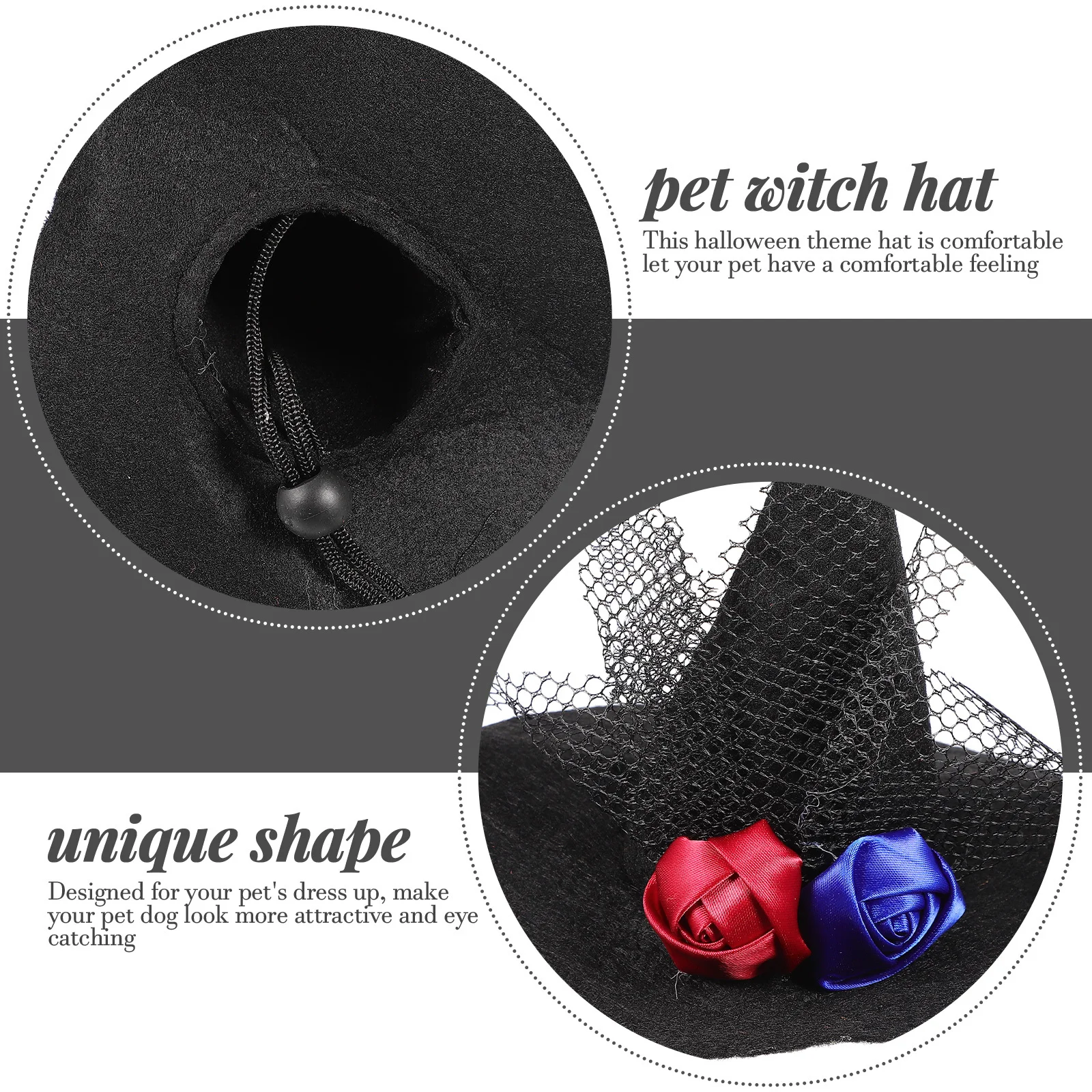 

Halloween Pet Hat Black Decorative Rose Lace Party Cosplay Photo Prop Hat for Cat Dog Festival Costume Pet Halloween Costume