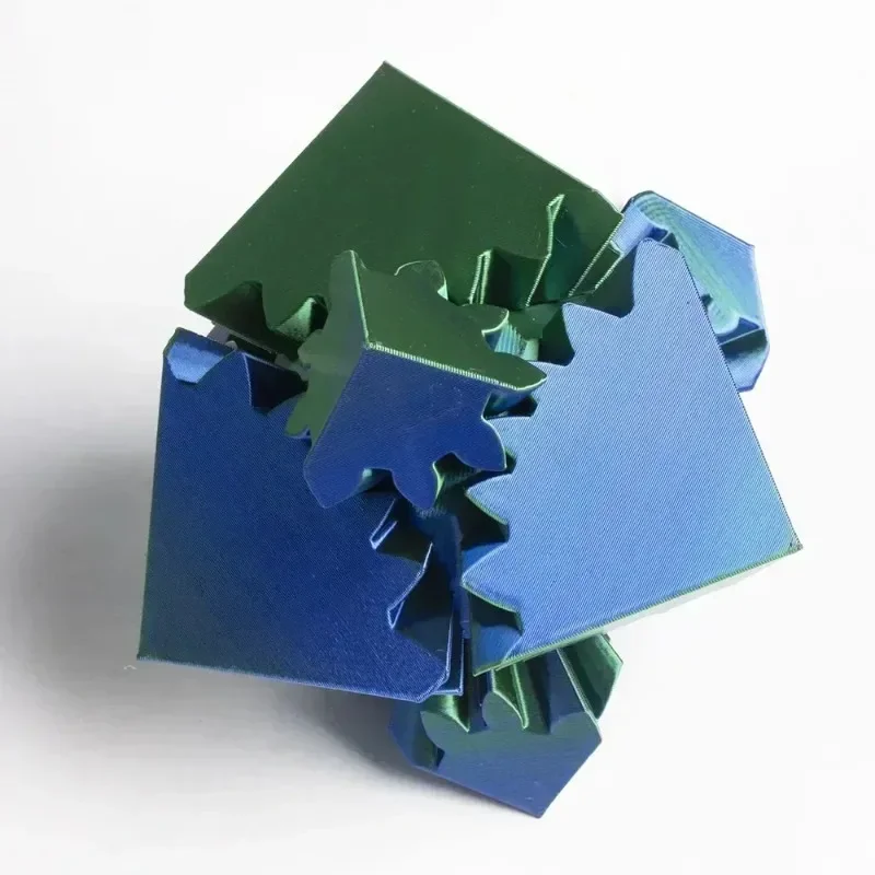 Decorazione del desktop Cubo stampato in 3D Giocattoli Gear Ball Cubo antistress rotante Giocattoli rilassanti antistress