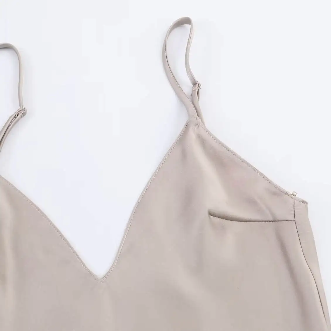 Ele Asimmetrico Pizzo Dr Satin Feel Faion Autunno New Sle JNLEAOG Colore puro Fibra di poliestere No Sve Bodyco...